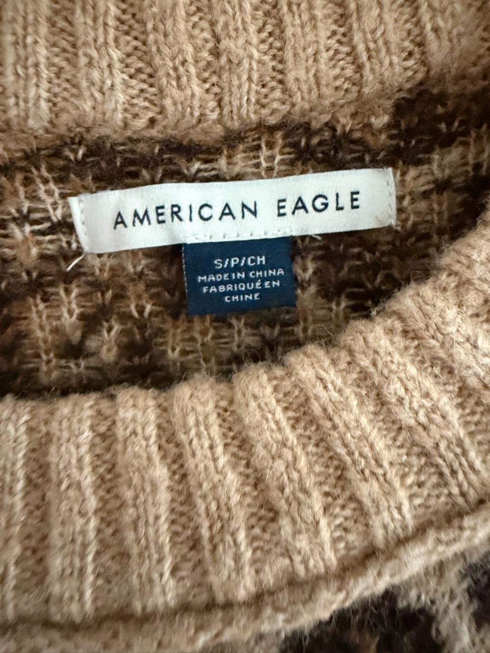 American Eagle Leopard Print Crewneck Sweater - Picture 3 of 3